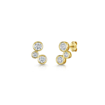 Jools Bubbles Stud Earrings - Yellow Gold - Rococo Jewellery