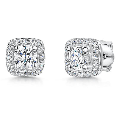 Jools CZ Cushion Shaped Stud Earrings - Rococo Jewellery