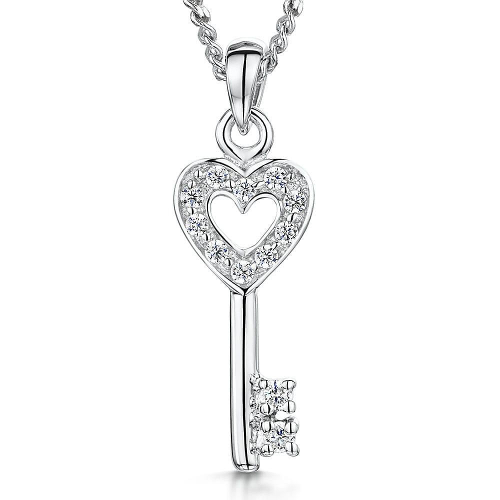 Jools Sterling Silver Key Necklace - Rococo Jewellery