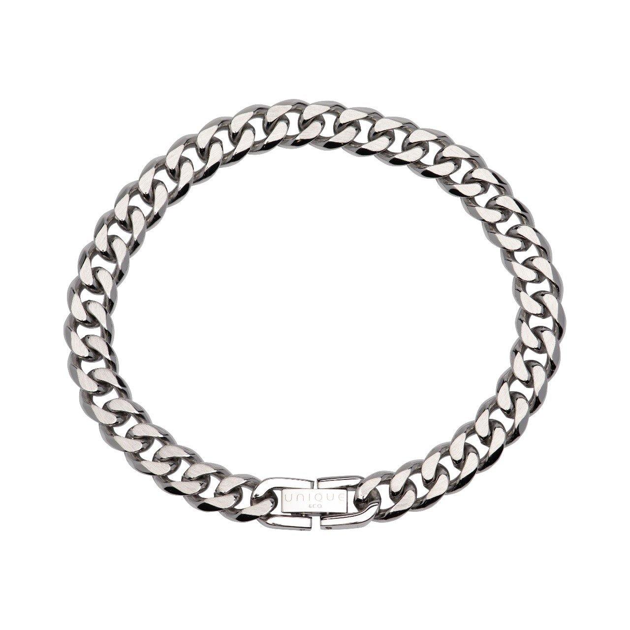 Unique & Co Stainless Steel Curb Chain Bracelet - Rococo Jewellery