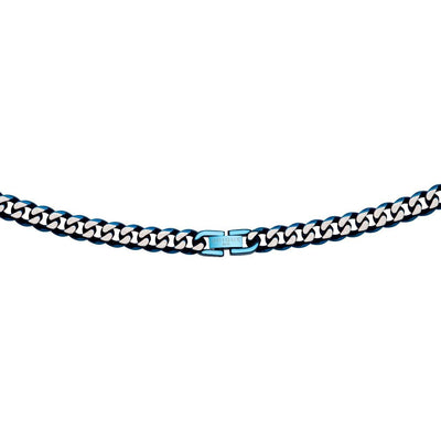 Unique & Co Blue Stainless Steel Curb Chain Necklace - Rococo Jewellery