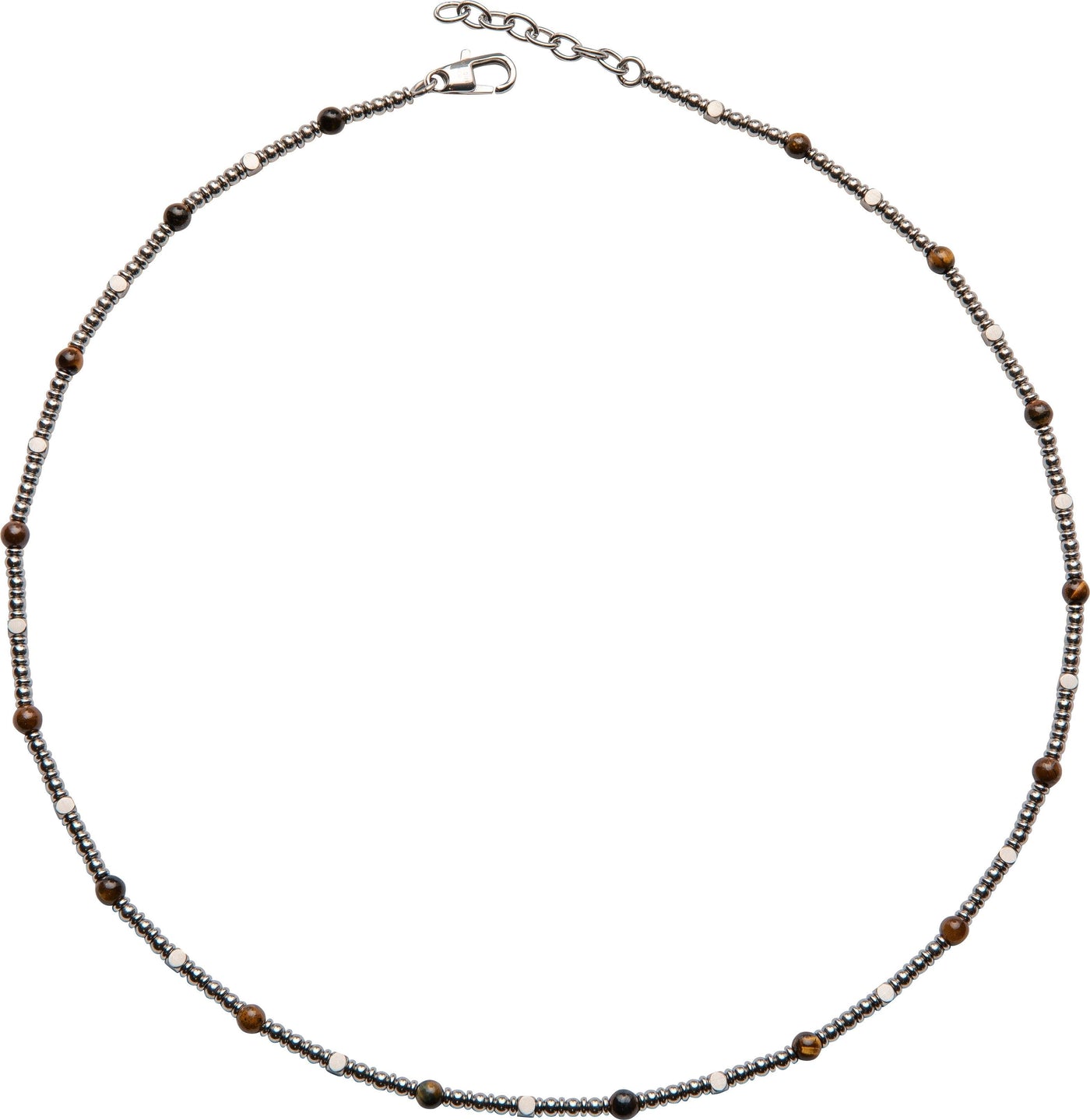 Unique & Co Tiger's Eye or Lapis Beads Stainless Steel Necklace - Rococo Jewellery