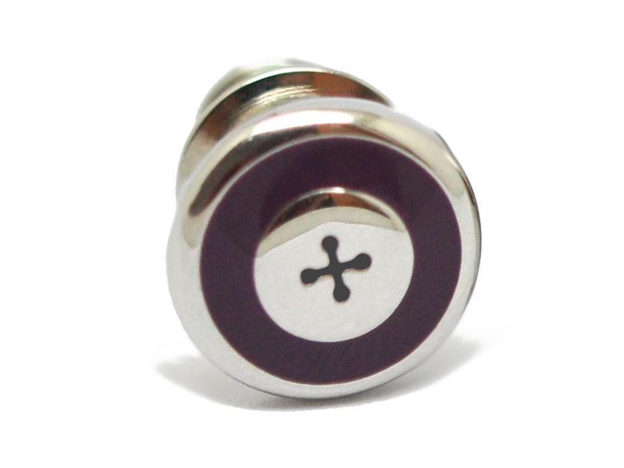 Babette Wasserman Enamel Button Lapel Pin - Rococo Jewellery