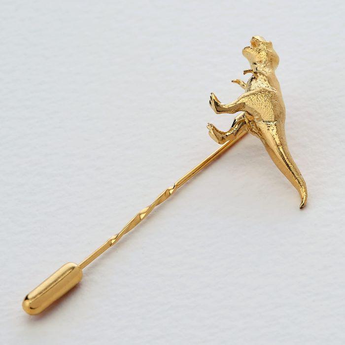 Alex Monroe T-Rex Dinosaur Lapel Pin - Rococo Jewellery