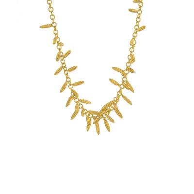 Alex Monroe Fennel Kissing Seed Necklace - 22ct Gold Plate - Rococo Jewellery