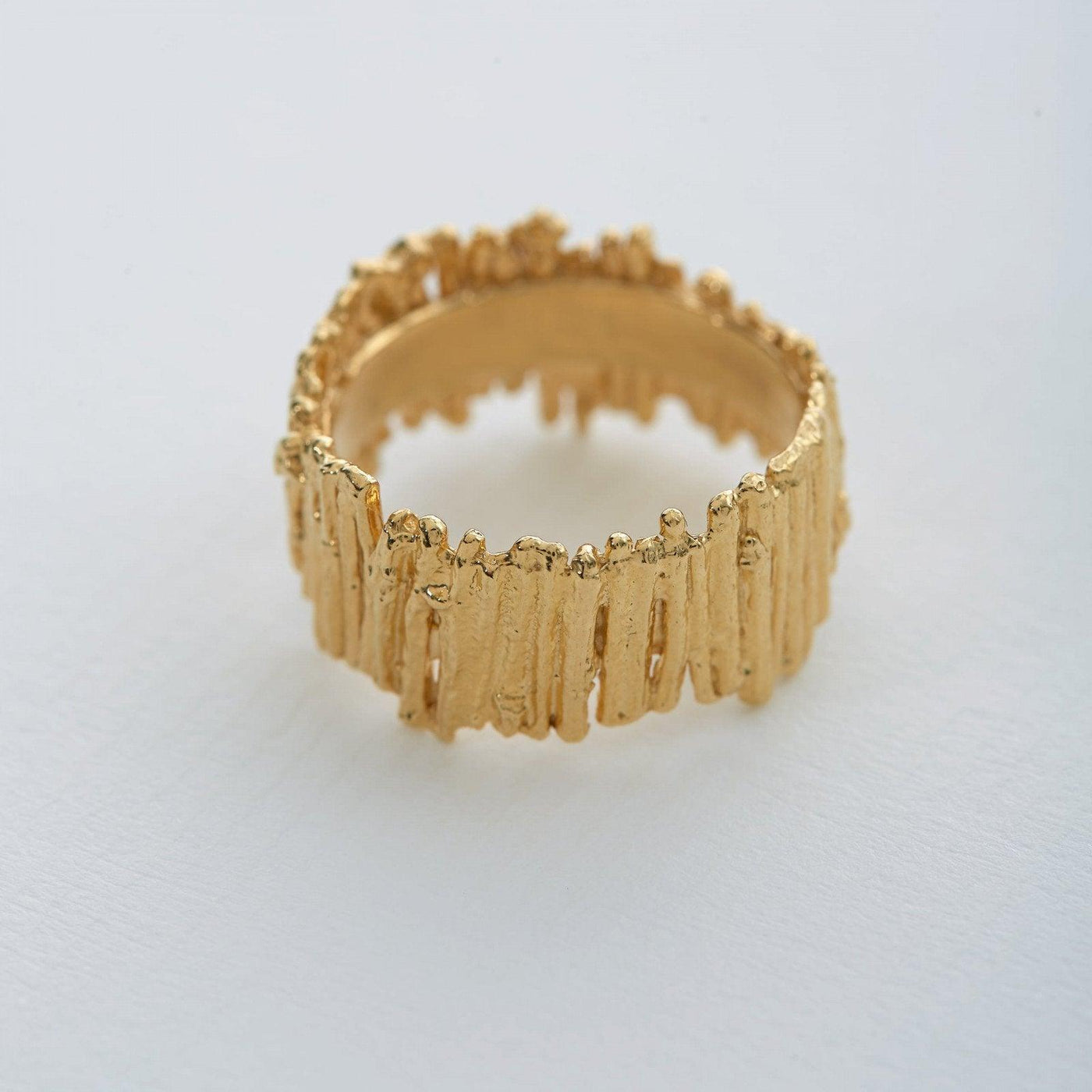 Alex Monroe Tree Bark Wide Band Ring - Rococo Jewellery