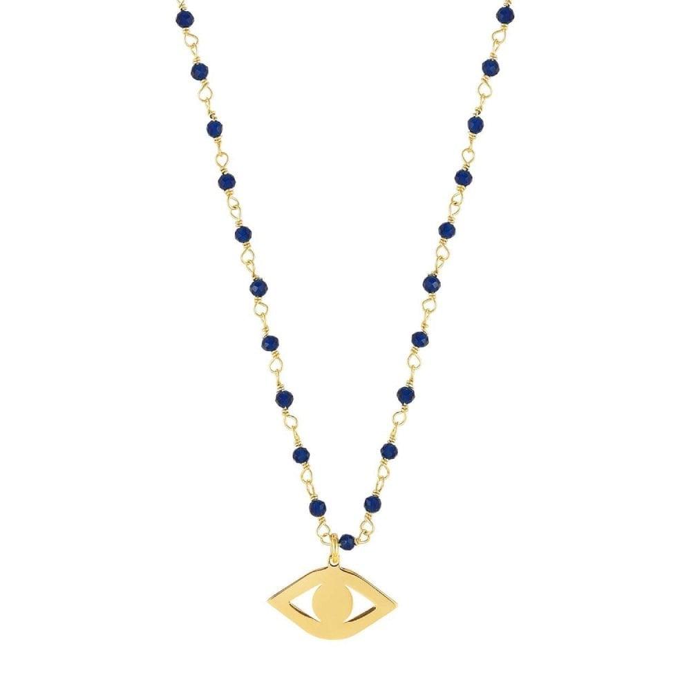 Nomination Antibes Yellow Gold Plated & Blue Crystals Eye of God Necklace - Rococo Jewellery