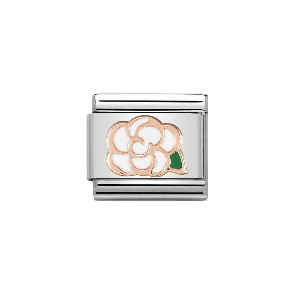 Nomination Classic 9ct Rose Gold Camellia Charm - Rococo Jewellery