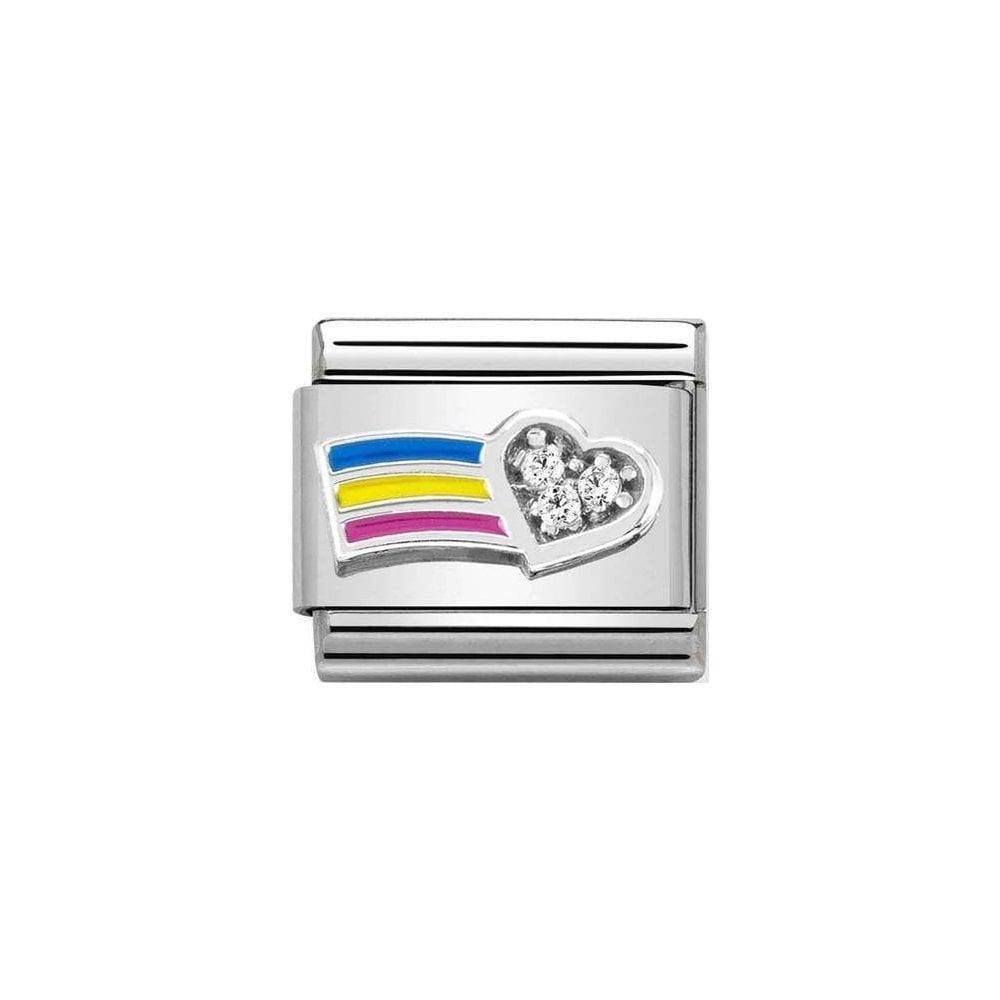 Nomination Classic Enamel & Cubic Zirconia Rainbow Heart - Rococo Jewellery