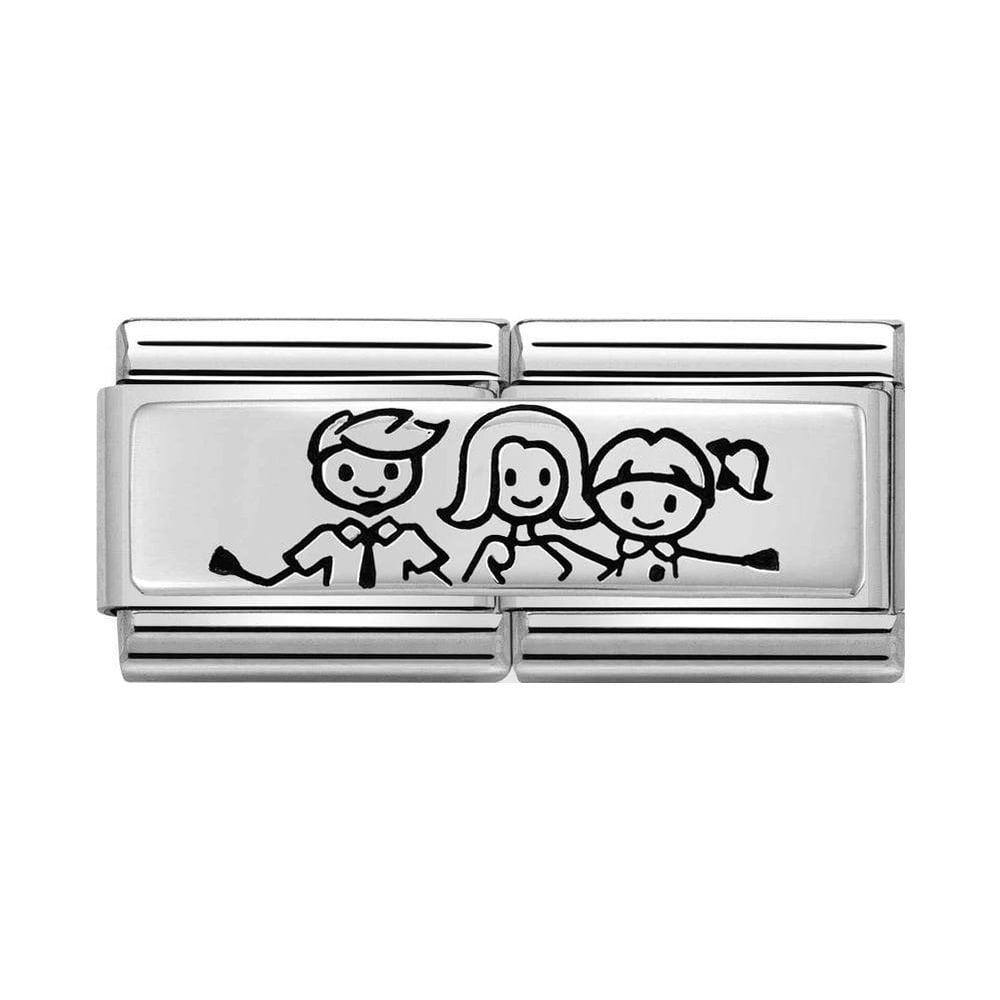 Nomination Classic Silver Family with Little Girl Double Charm - Rococo Jewellery