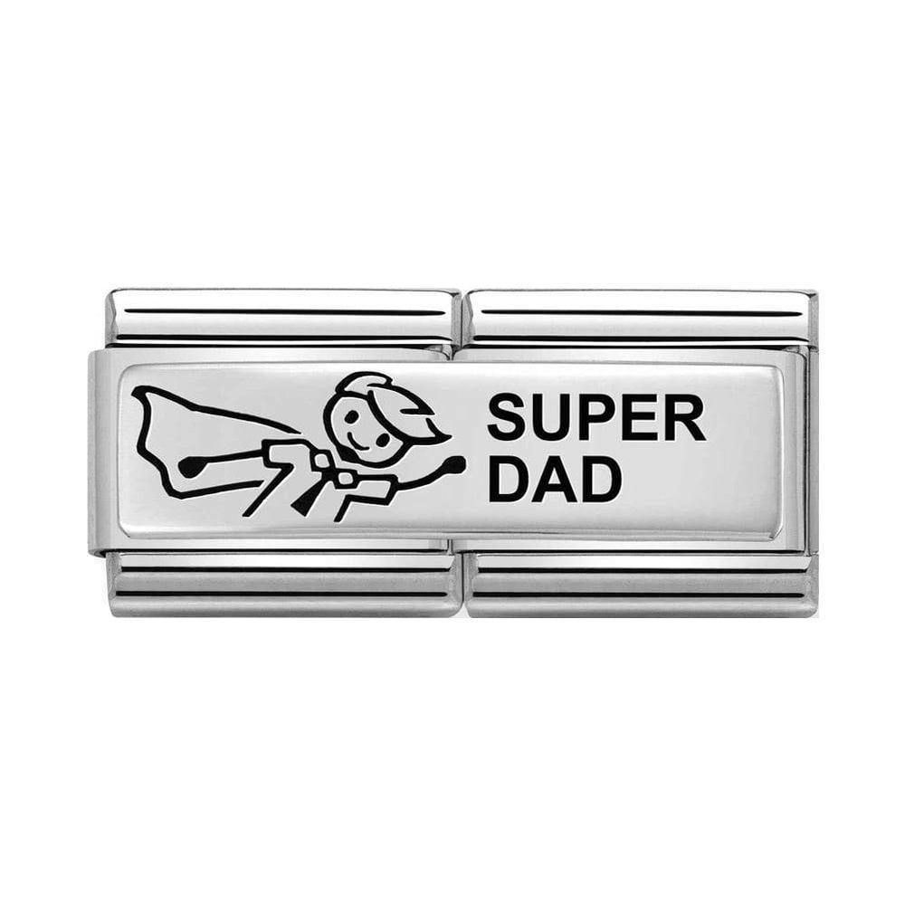 Nomination Classic Silver Super Dad Double Charm - Rococo Jewellery
