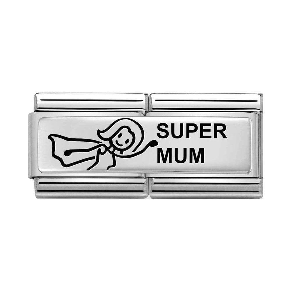 Nomination Classic Silver With Super Mum Double Charm - Rococo Jewellery