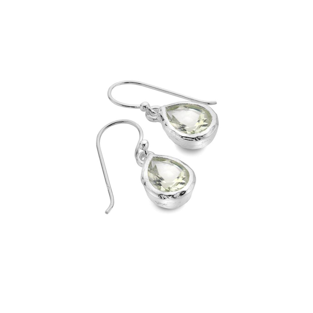 Sea Gems Ocean Droplet Earrings with Green Quartz - Rococo Jewellery