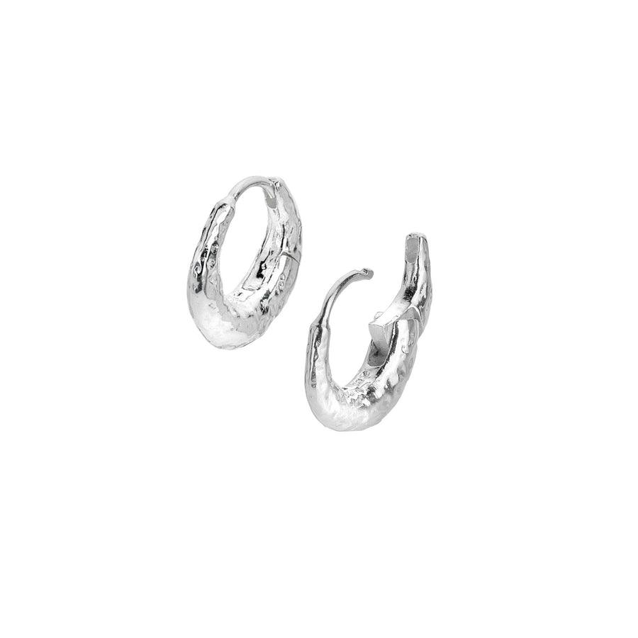 Sea Gems Sterling Silver Ocean Nomad Huggie Hoop Earrings - Rococo Jewellery