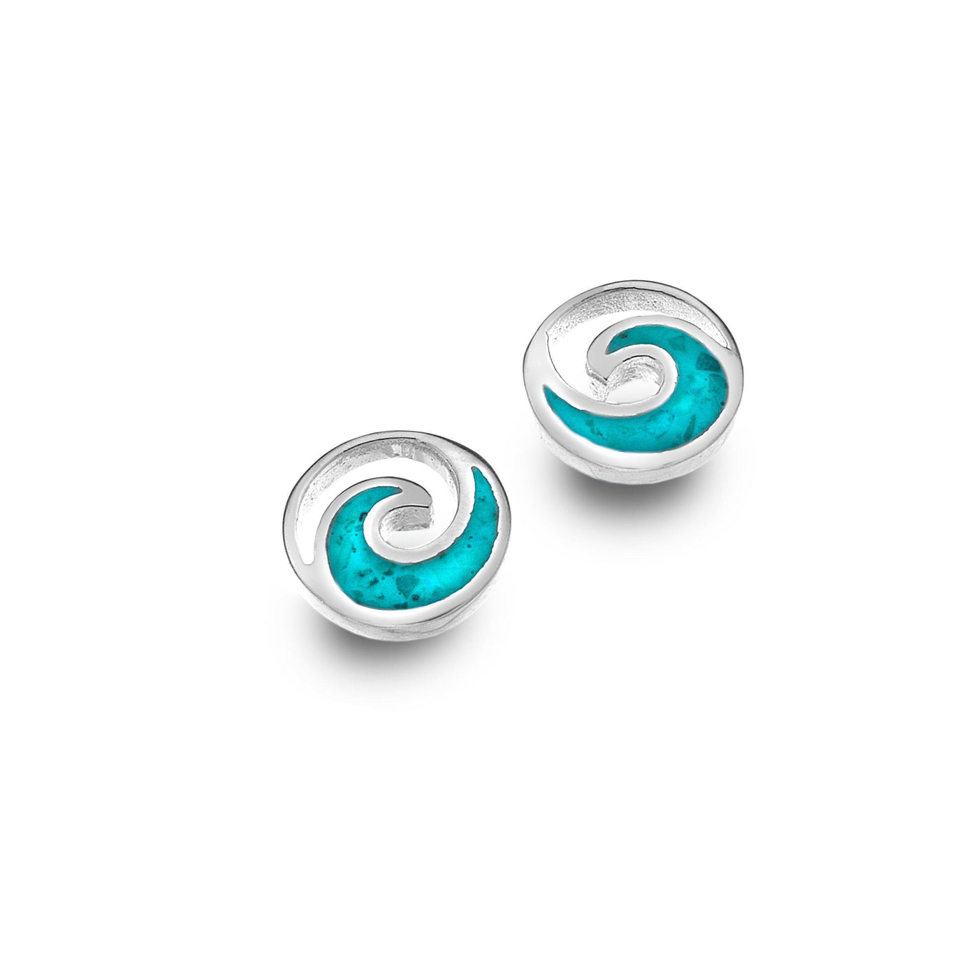 Sea Gems Turquoise Wave Stud Earrings - Rococo Jewellery