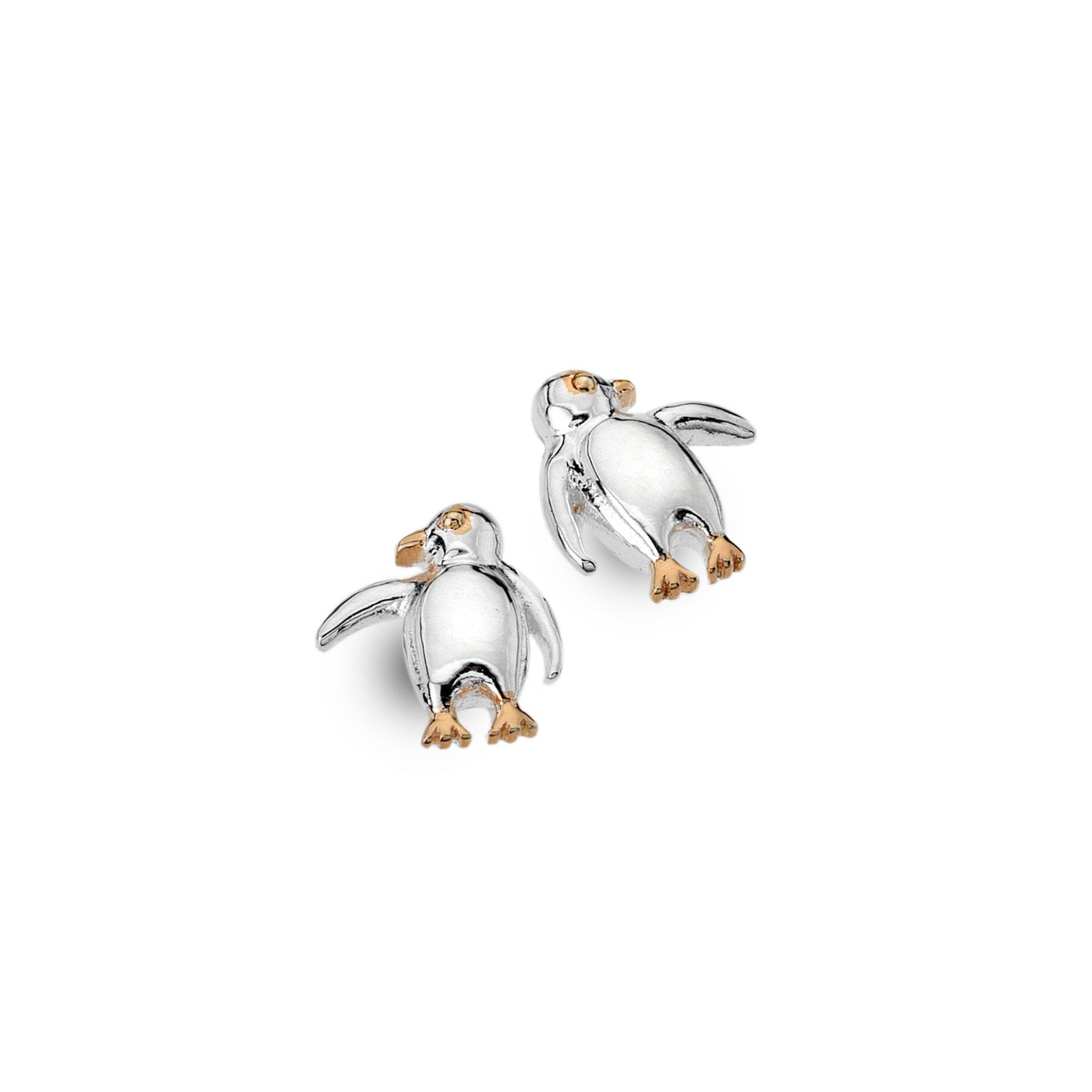 Sea Gems Penguin Stud Earrings with Rose Gold - Rococo Jewellery