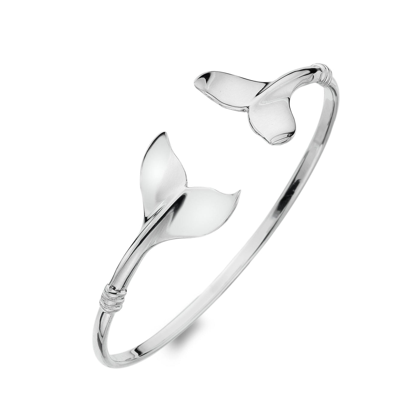 Whales Tail Bangle - Sterling Silver