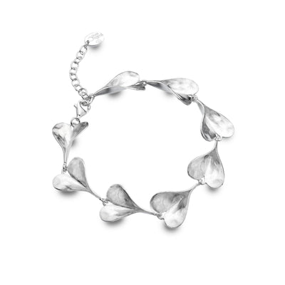 Sea Gems Heart Shaped Leaves Bracelet in Sterling Silver - Rococo Jewellery