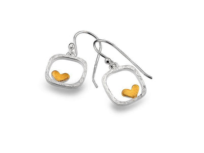 Sea Gems Framed Heart Earrings - Rococo Jewellery