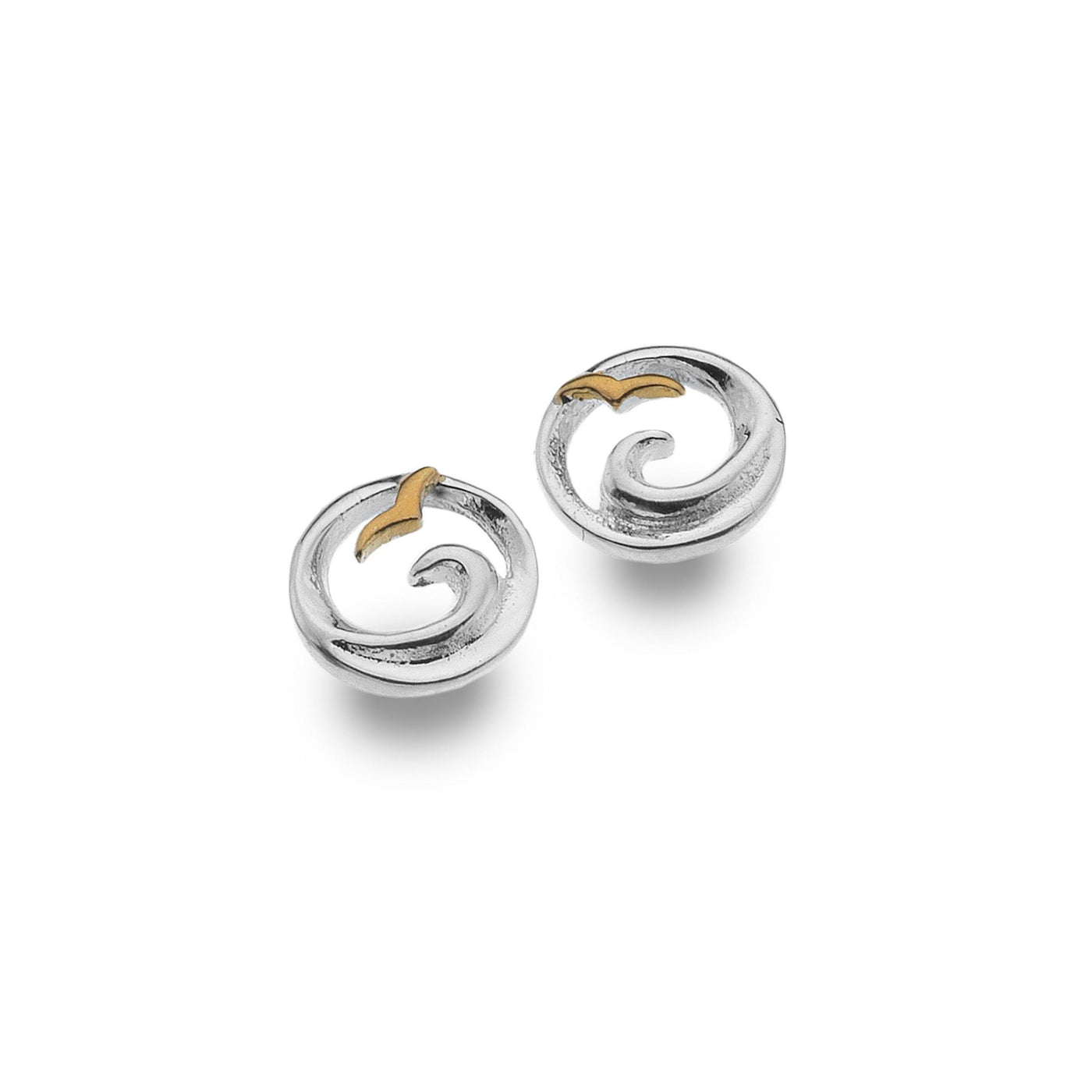 Seagull and Wave Stud Earrings - Rococo Jewellery