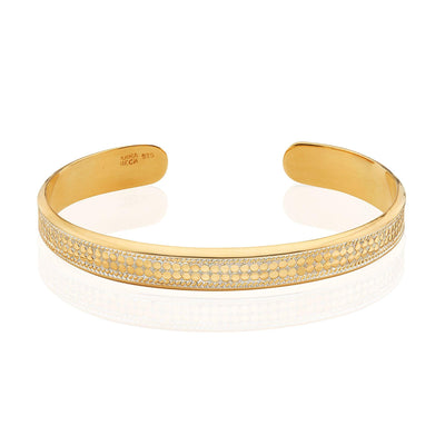 Anna Beck Classic Wide Stacking Cuff Bangle - Gold - Rococo Jewellery