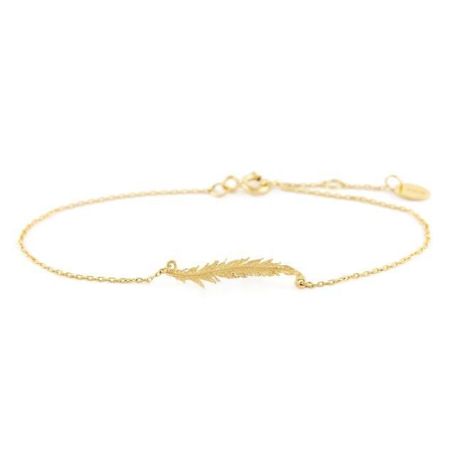 Alex Monroe Plume Wisp Bracelet in 18ct Solid Gold - Rococo Jewellery