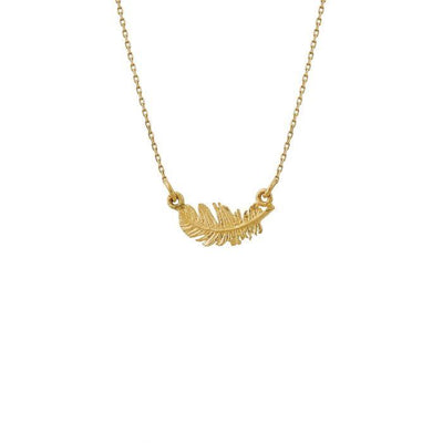 Alex Monroe In-Line Plume Feather Necklace - 18ct Gold - Rococo Jewellery