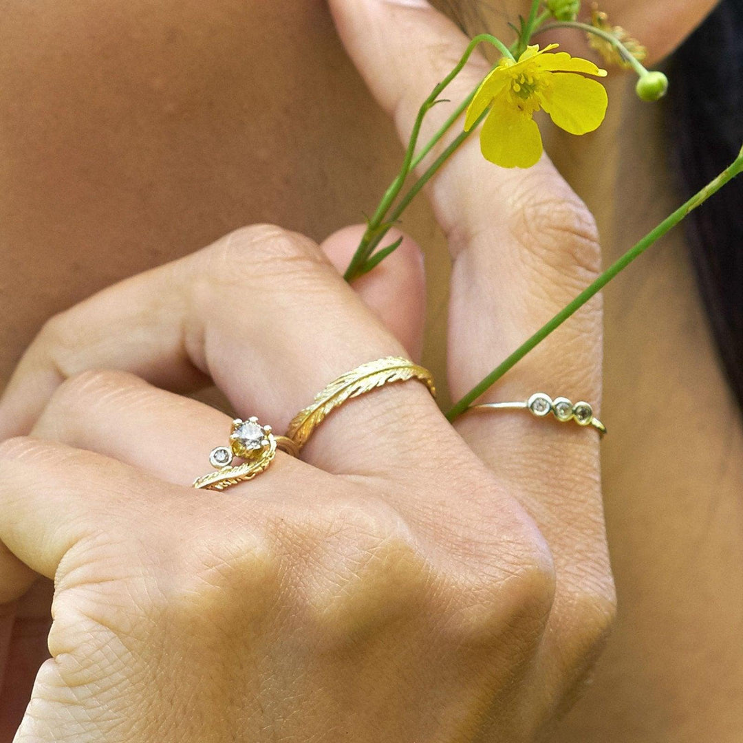 Alex Monroe Wisp Double Champagne Diamond Ring – Rococo Jewellery