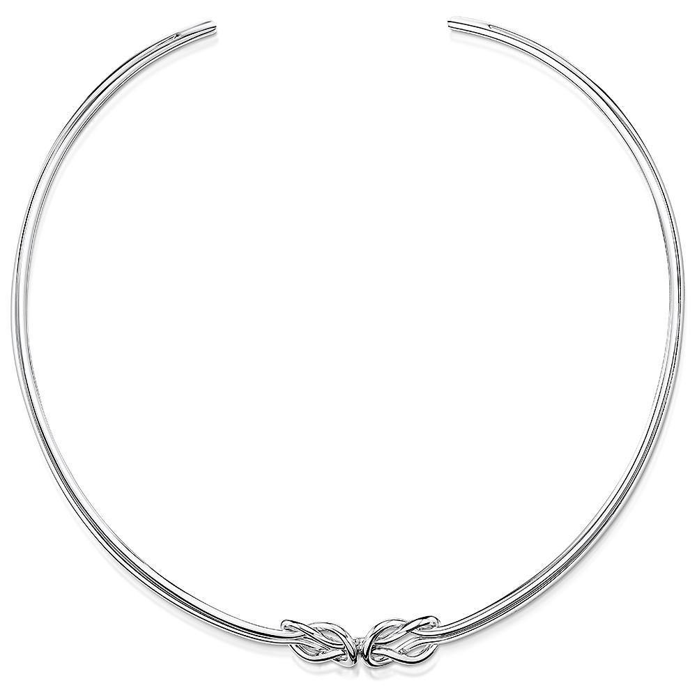 Sterling Silver Double Knot Torque Choker Necklace - Rococo Jewellery