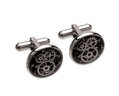 Unique & Co Stainless Steel Gear Parts Cufflinks - Rococo Jewellery