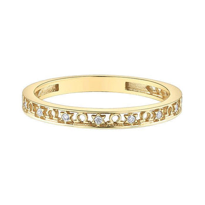 10ct Gold & Diamond Libra Zodiac Ring - Rococo Jewellery