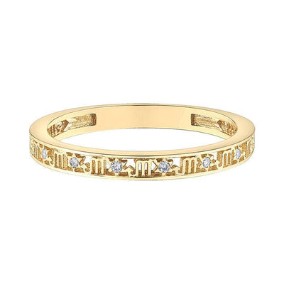 10ct Gold & Diamond Scorpio Zodiac Ring - Rococo Jewellery