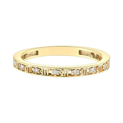 10ct Gold & Diamond Virgo Zodiac Ring - Rococo Jewellery