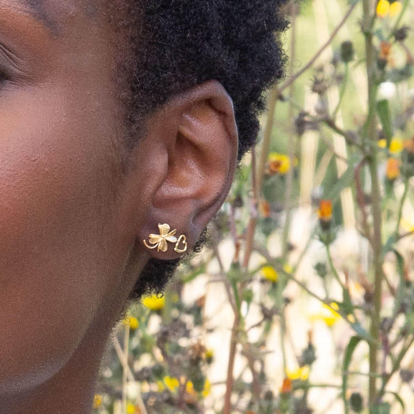 Alex Monroe Lucky Clover Stud Earrings - Rococo Jewellery