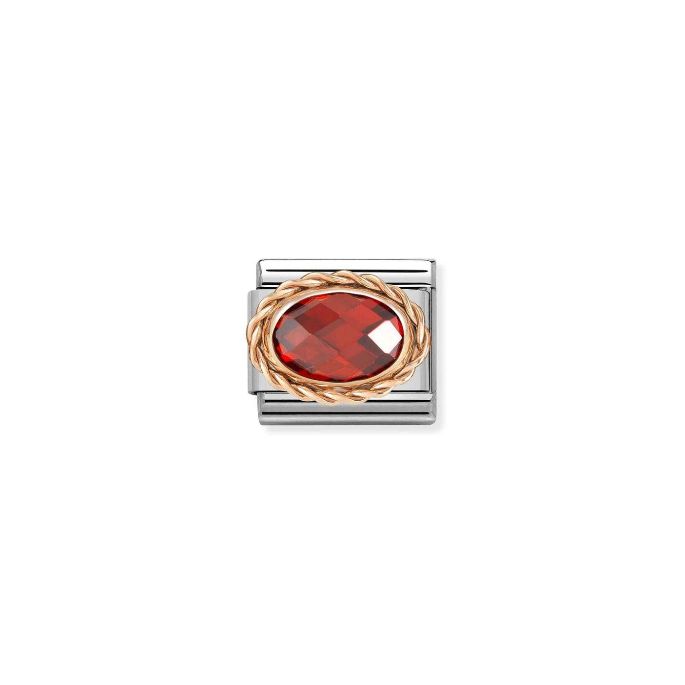 Nomination Rose Gold and Red Cubic Zirconia Link - Rococo Jewellery