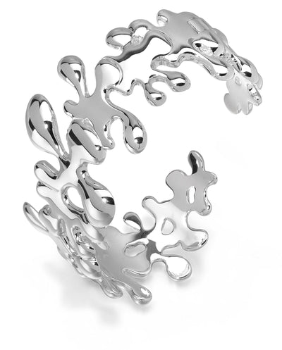 Lucy Q Solid Silver Splash Hinged Bangle - Award Winning - Rococo Jewellery