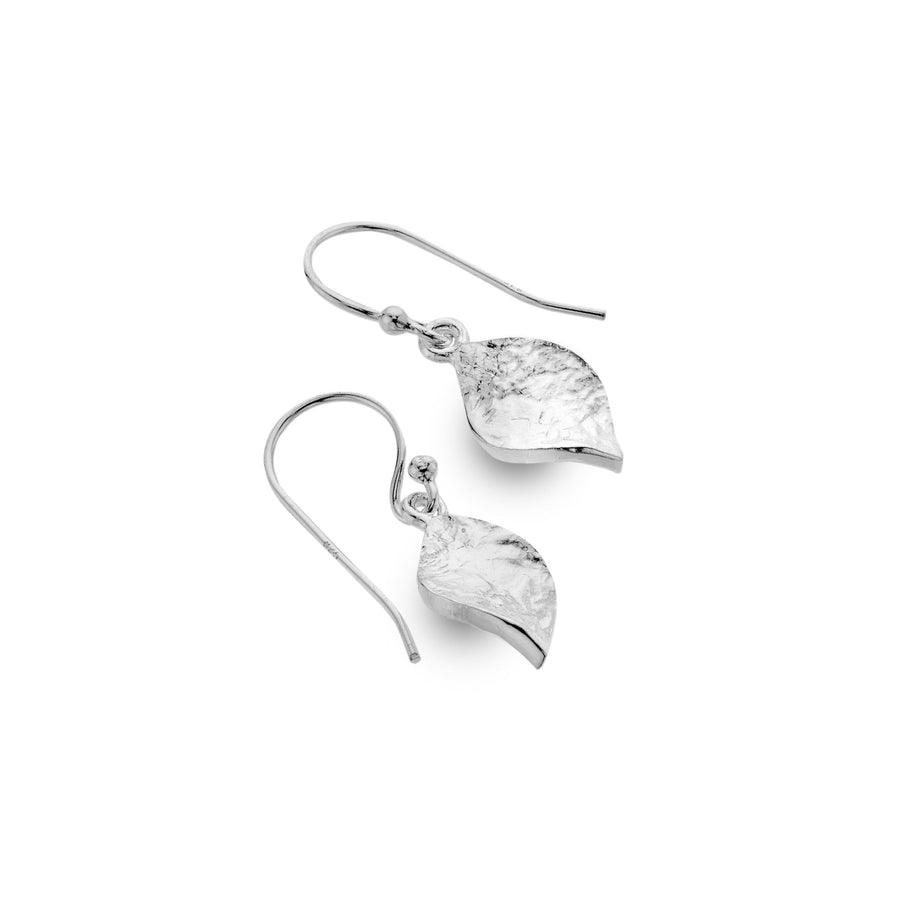 Sea Gems Sterling Silver Textured Twist Drop Earrings - Rococo Jewellery
