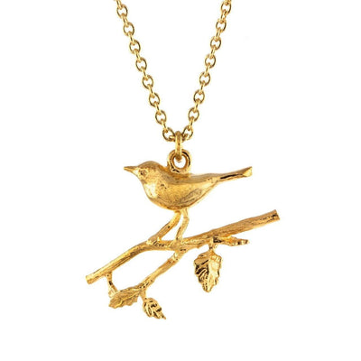Alex Monroe Single Warbler on a Branch Necklace - Rococo Jewellery