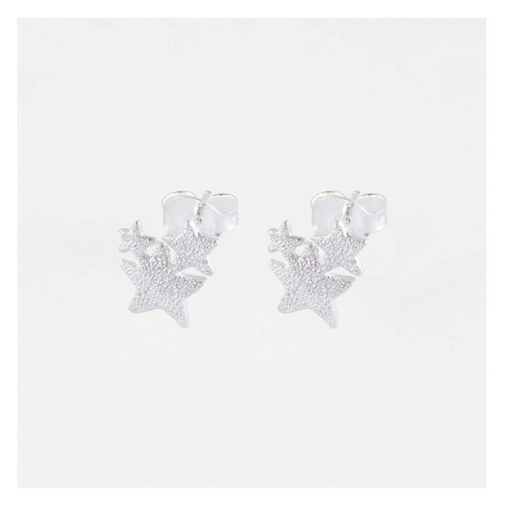 Kingsley Ryan Sterling Silver Star Stud Constellation Earrings - Rococo Jewellery