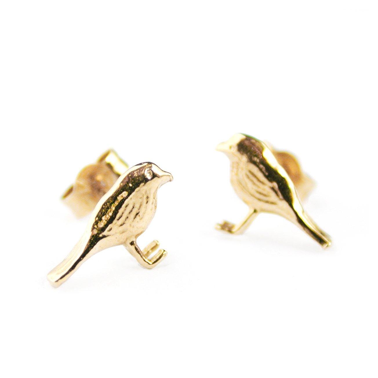 Alex Monroe Little Robin Stud Earrings - Rococo Jewellery