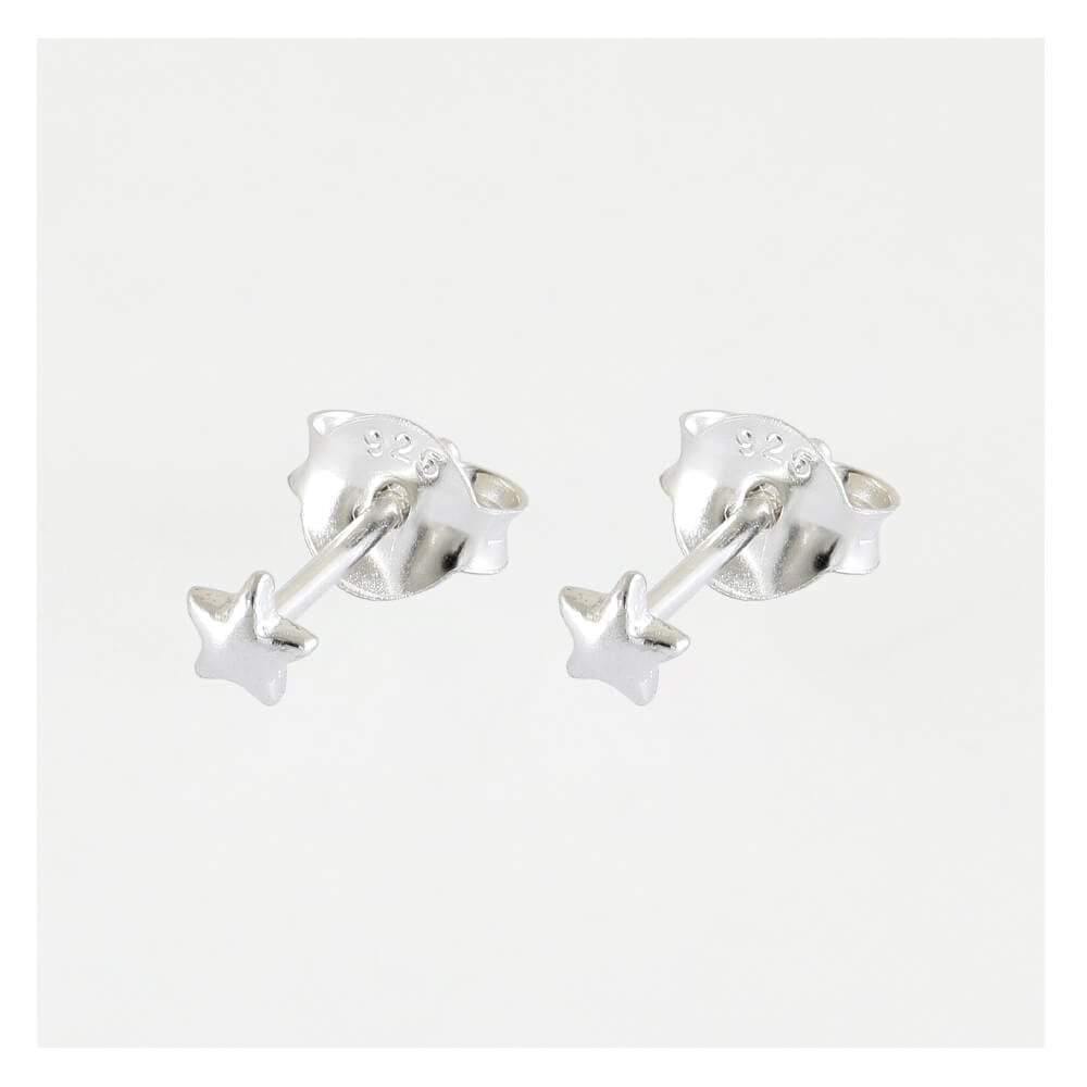 Kingsley Ryan Sterling Silver Tiny Star Stud Earrings - Rococo Jewellery