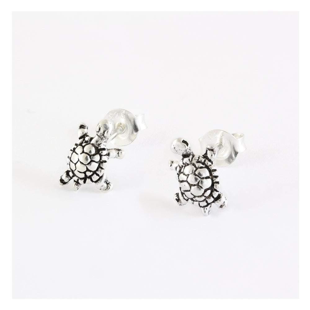 Kingsley Ryan Sterling Silver Tortoise Stud Earrings - Rococo Jewellery