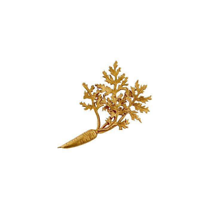 Alex Monroe Leafy Carrot Pin Brooch - Rococo Jewellery