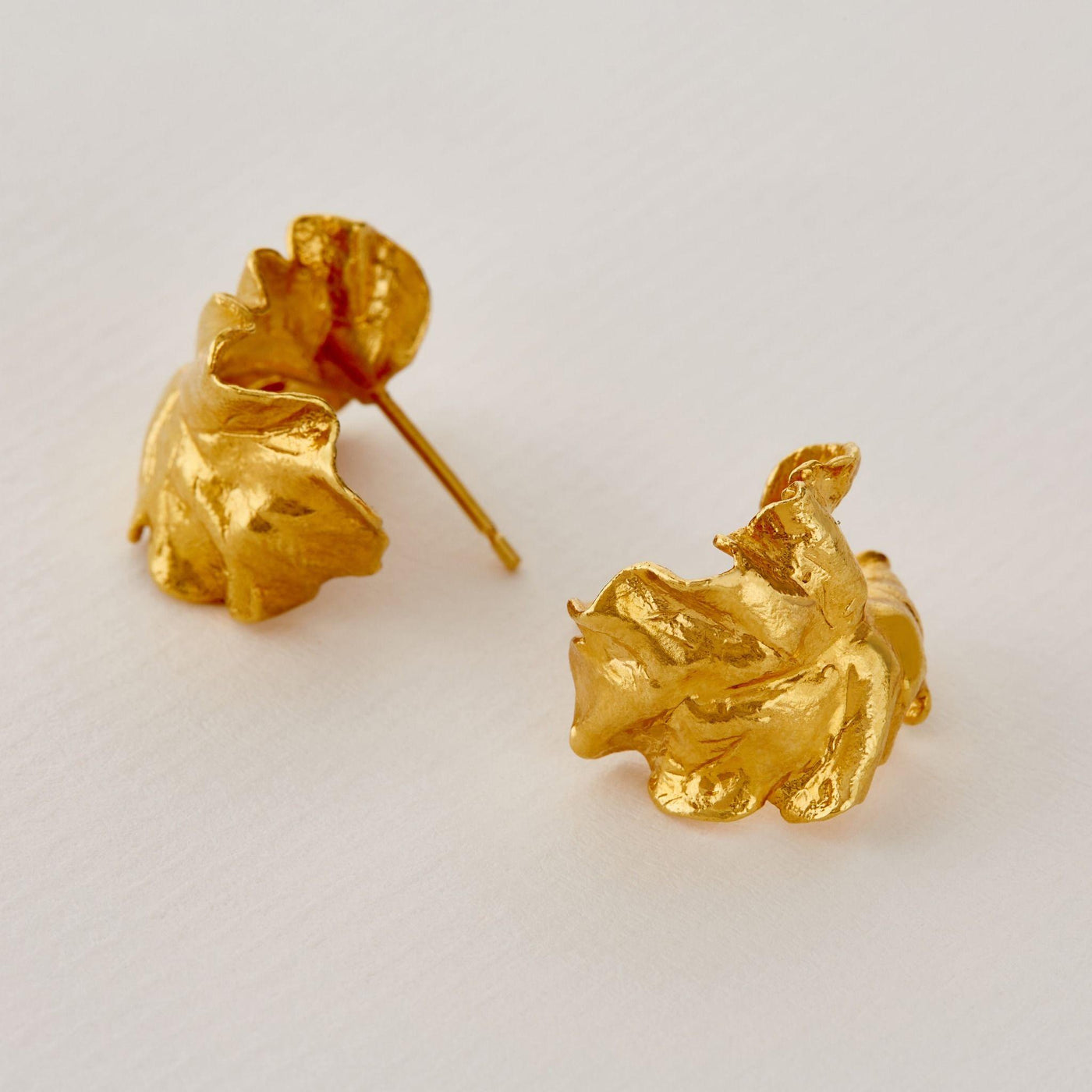 Alex Monroe Chard Leafy Hoop Earrings - Rococo Jewellery