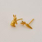 Alex Monroe Rabbit & Carrot Asymmetric Earrings - Rococo Jewellery