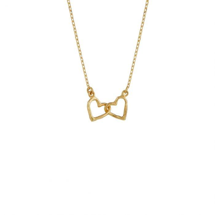 Alex Monroe Teeny Tiny Linked Heart In-Line Necklace - Rococo Jewellery