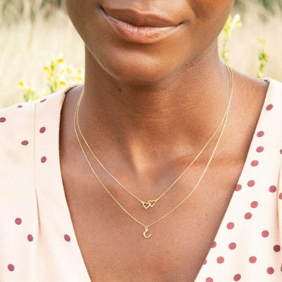 Alex Monroe Teeny Tiny Linked Heart In-Line Necklace - Rococo Jewellery