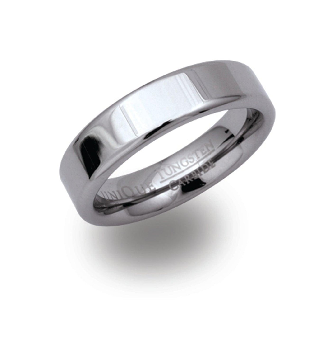 Unique & Co 7mm Tungsten Flat Shaped Ring - Rococo Jewellery