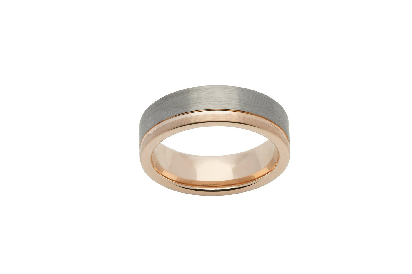 Unique & Co Tungsten Ring with Rose Gold IP Plating - Rococo Jewellery