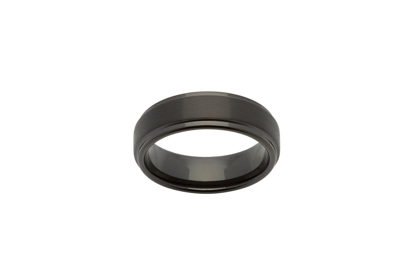 Unique & Co 7mm Tungsten Ring with Black IP - Rococo Jewellery
